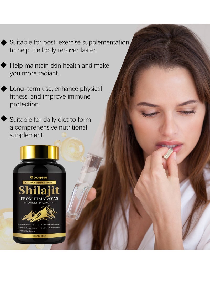 Googeer Shilajit Energy Capsules，Natural Dietary Supplements，Immune Enhancement Capsules，Promote Bone Protein Growth,Increase Resistance Mineral Supplement ，Protecting the Health of the Elderly and Children  - Image 3