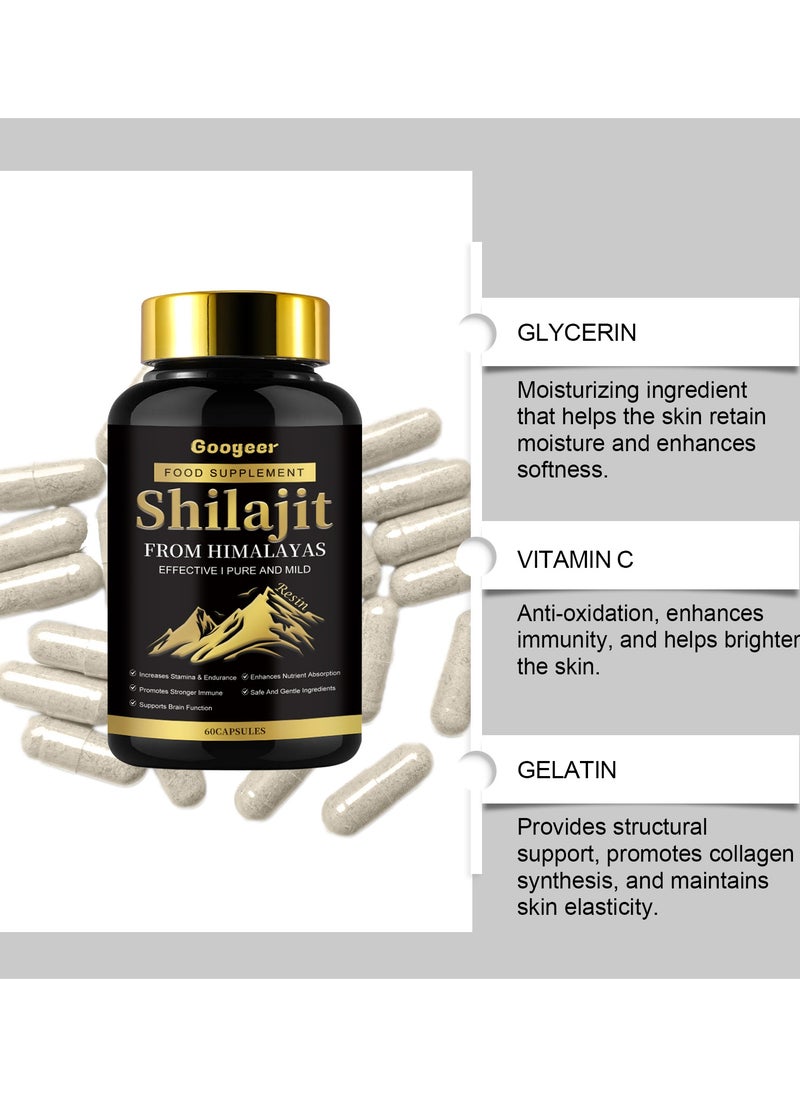 Googeer Shilajit Energy Capsules，Natural Dietary Supplements，Immune Enhancement Capsules，Promote Bone Protein Growth,Increase Resistance Mineral Supplement ，Protecting the Health of the Elderly and Children  - Image 4