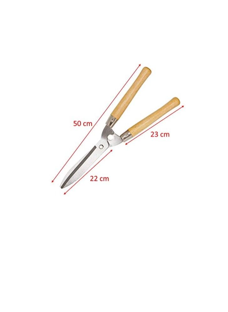 Beorol Pruning Scissors Hedge Shears Clippers with Long Wooden Handle for Lawn and Garden - Image 3