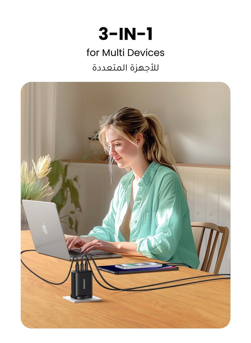 Ugreen GaN 65W Charger Type C 2C1A Adapter USB C Wall Plug iPhone Charger USB Type C Multi-Ports Adapter Samsung 45W Fast Charging Supported Compatible with Galaxy S25 S24 Ultra iPhone 16 Series  Xiaomi - - Image 4