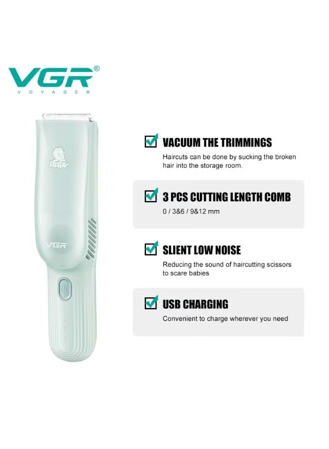 VGR Baby Hair Clipper V-155 Cordless & Waterproof – Ultra-Quiet Ceramic Trimmer for Safe Kids Haircuts at Home Professional Infant & Toddler Hair Cutting Kit with Guide Combs, Rechargeable Battery & Gentle Precision Trimming - Image 2