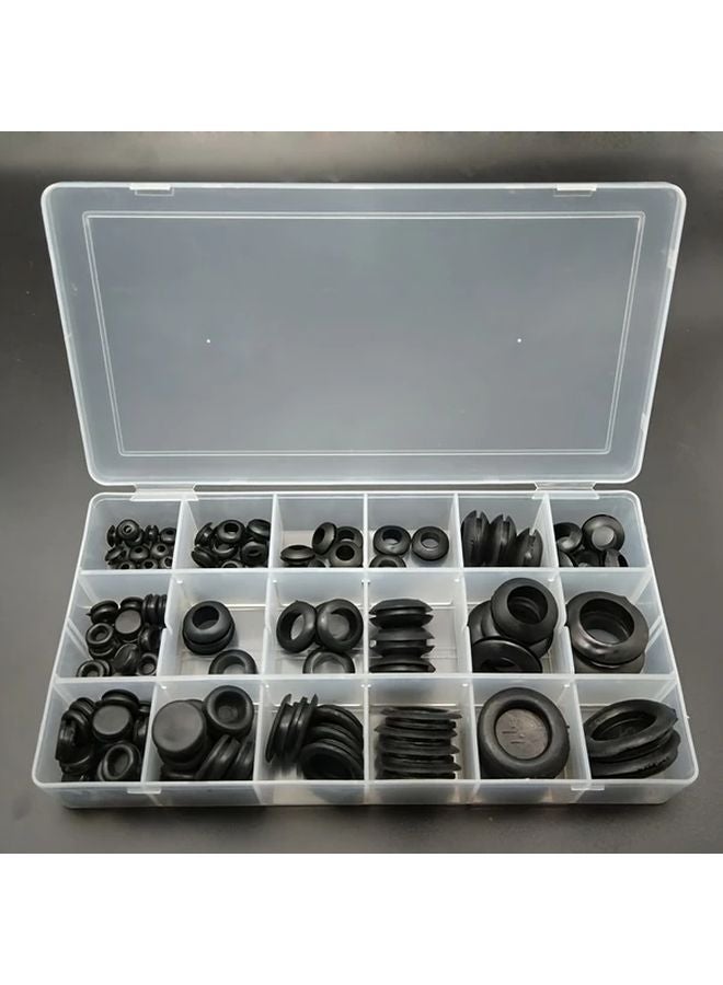 125 قطعة مجموعة أدوات تثبيت مطاطية سوداء لتأمين عزل متين لأسلاك السيارات الكهربائية - Image 3