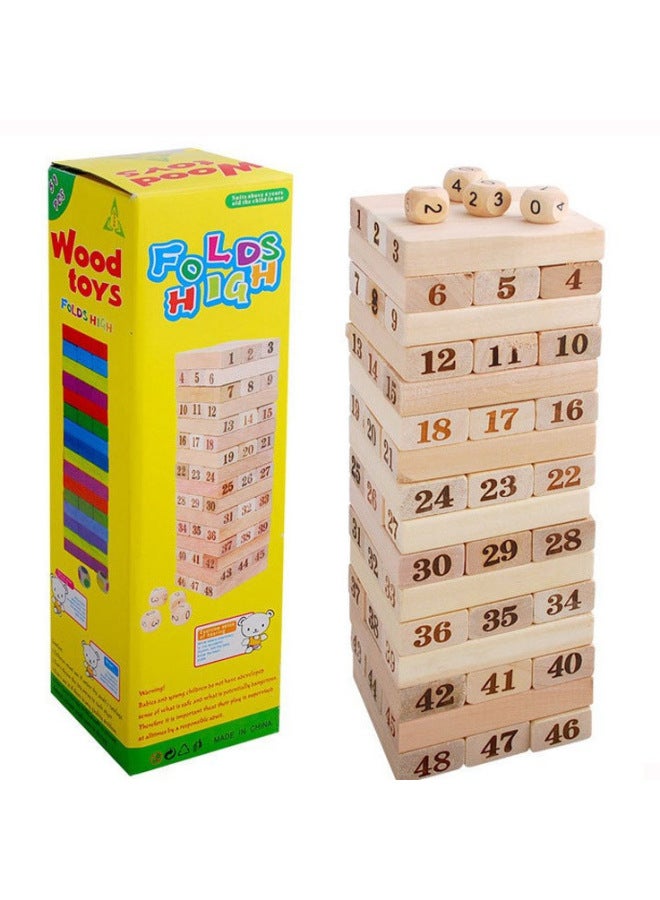 54-piece Wooden Stacking Game Tabletop Stacking Game Party Gathering Leisure Toy Building Blocks Large Number Stacking Game - Image 4