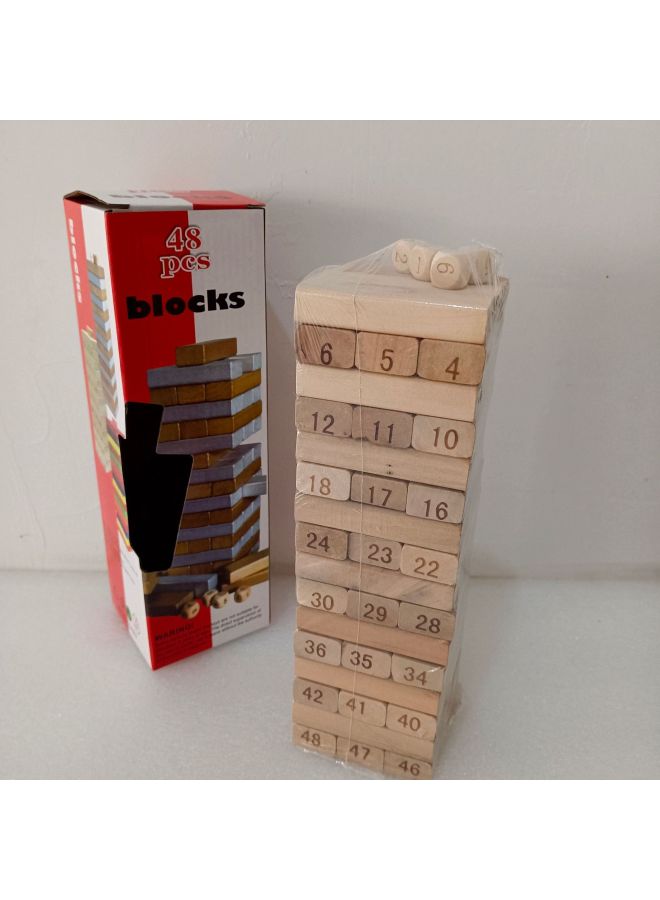 54-piece Wooden Stacking Game Tabletop Stacking Game Party Gathering Leisure Toy Building Blocks Large Number Stacking Game - Image 1