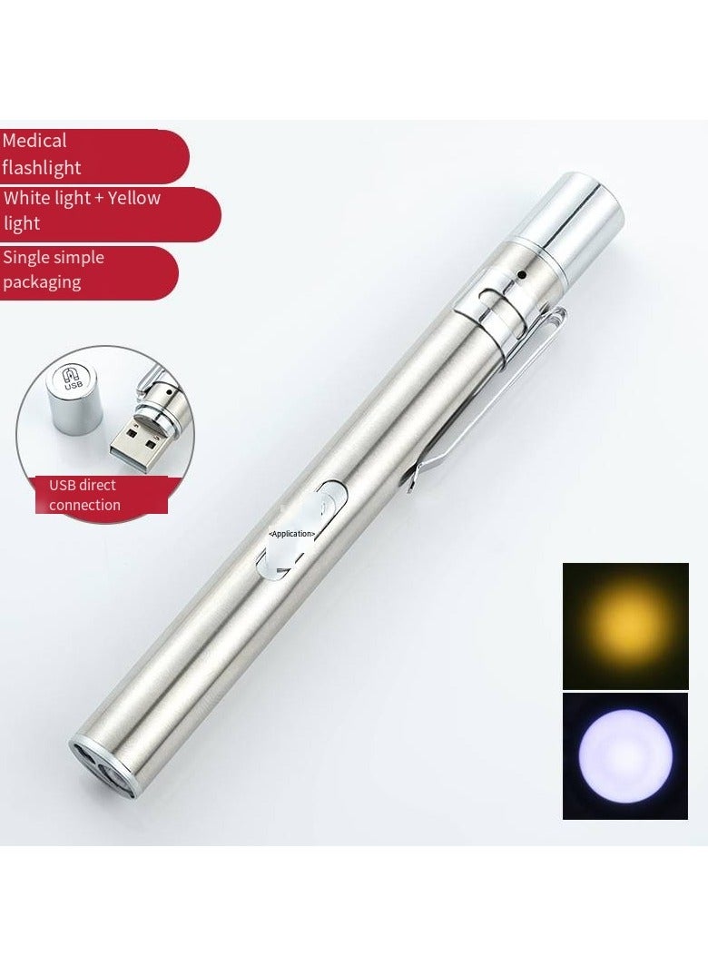 general Pen Medical Light Pen Light USB Rechargeable LED Flashlight Stainless Steel Flashlight for Doctors Students Doctors Doctors - Image 1