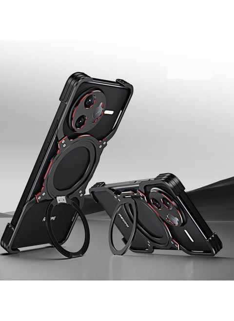 Shockproof Case Compatible with Redmi K80 Pro, with 360° Rotating Bracket and Anti Drop and Heat Dissipation Metal Protective Cover for Redmi K80 Pro