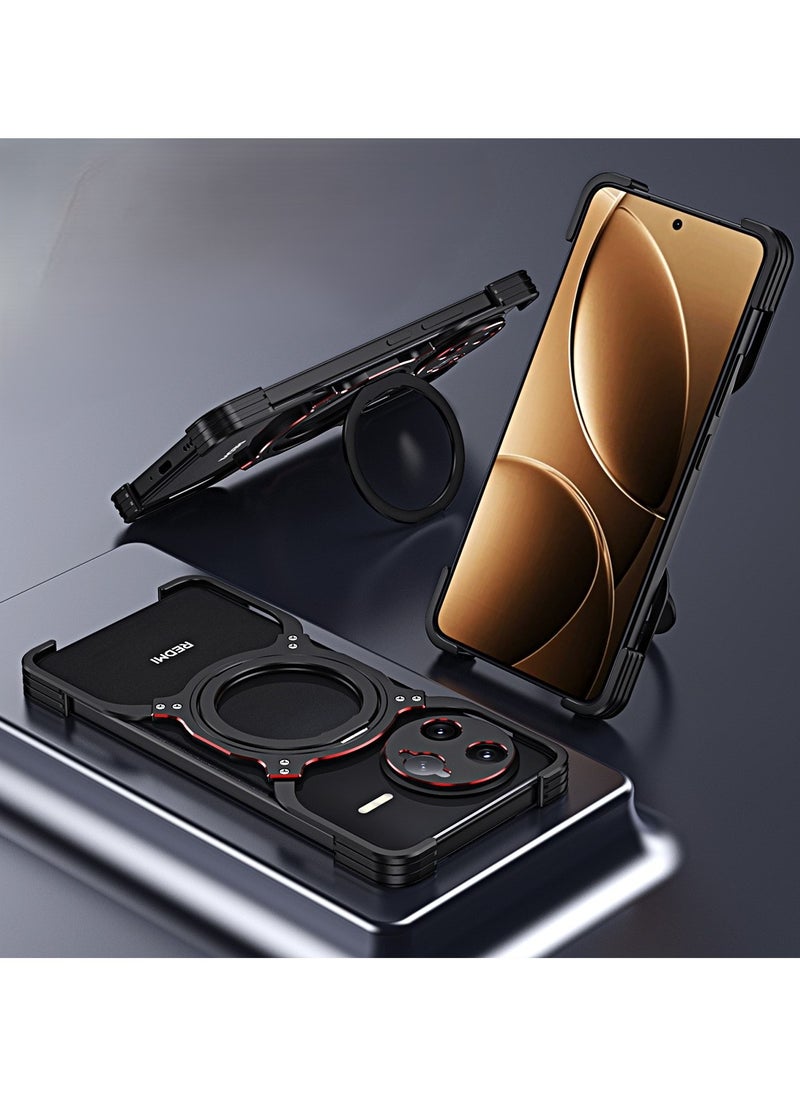 General - Shockproof Case Compatible with Redmi K80 Pro, with 360° Rotating Bracket and Anti Drop and Heat Dissipation Metal Protective Cover for Redmi K80 Pro - Image 1