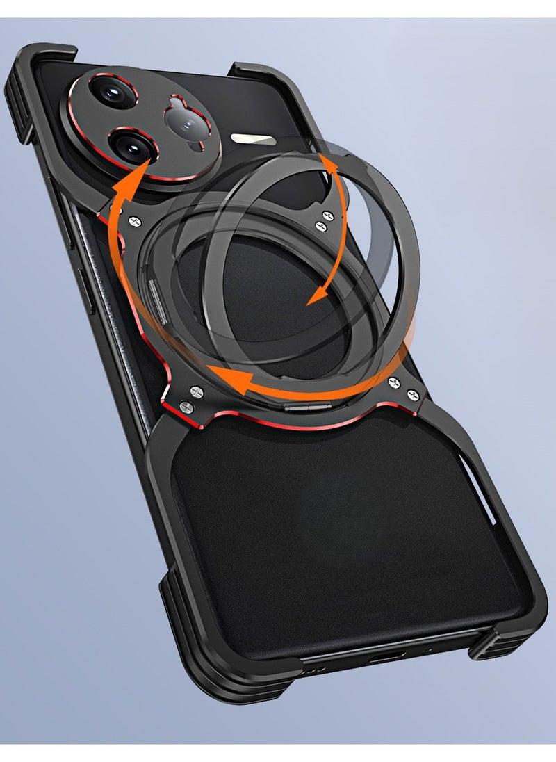 General - Shockproof Case Compatible with Redmi K80 Pro, with 360° Rotating Bracket and Anti Drop and Heat Dissipation Metal Protective Cover for Redmi K80 Pro - Image 1