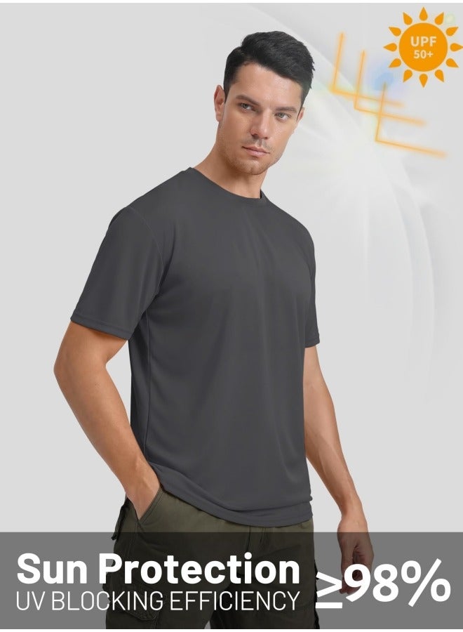 GGEROU Men's T-Shirt Short Sleeve Swimming Tops Sun Protection Outdoor Shirts Lightweight Sport Tee Shirt Deep Grey - Image 5