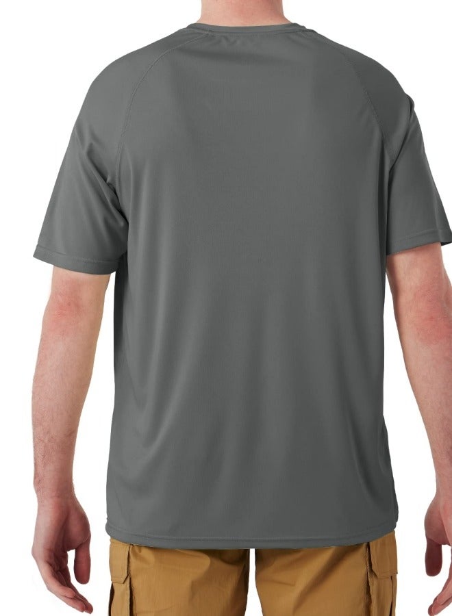 GGEROU Men's T-Shirt Short Sleeve Swimming Tops Sun Protection Outdoor Shirts Lightweight Sport Tee Shirt Deep Grey - Image 4