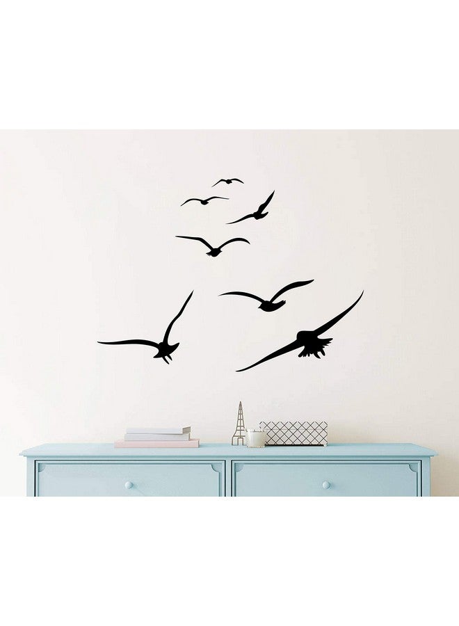 ROORUZ Flying Birds Wall Decals, Vinyl Stickers for Dorm, Nursery, Office, Kids Room, Bedroom, Living Room - Modern Home Decor Y20 (Black) - Image 1