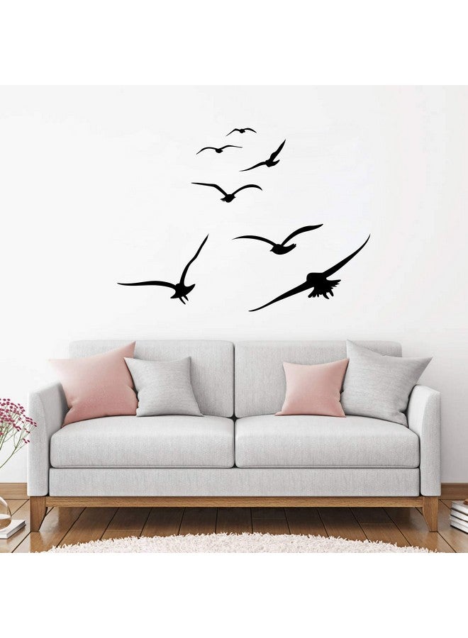 ROORUZ Flying Birds Wall Decals, Vinyl Stickers for Dorm, Nursery, Office, Kids Room, Bedroom, Living Room - Modern Home Decor Y20 (Black) - Image 2