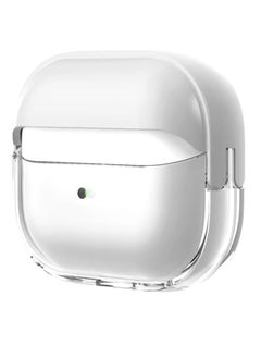 حافظة غطاء سماعة الأذن لأجهزة Airpods الجيل الرابع، حافظة صلبة لحماية الجسم بالكامل من الصدمات من الدرجة العسكرية، تدعم الشحن اللاسلكي مع سلسلة مفاتيح، غطاء مغناطيسي، مصباح LED أمامي مرئي (أبيض)