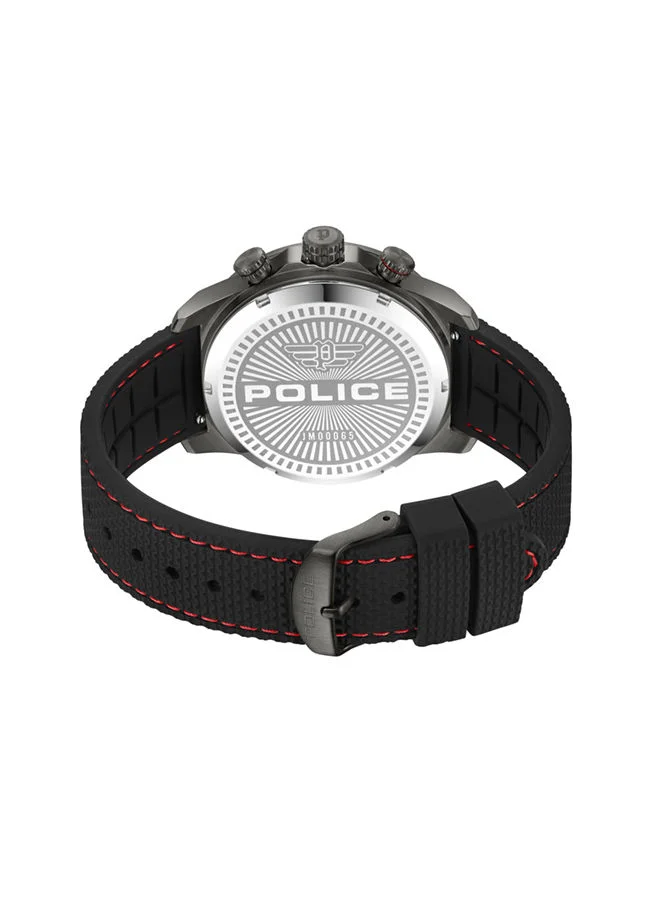 POLICE Rotorcrom Black Dial With Black Silicone Strap Watch for Men 44mm