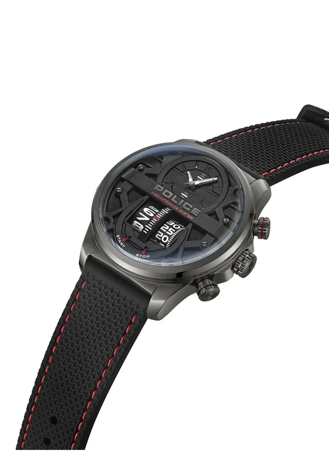 بوليس POLICE - Rotorcrom Watch For Men Black Dial With Black Silicone Strap - PEWJM0006505