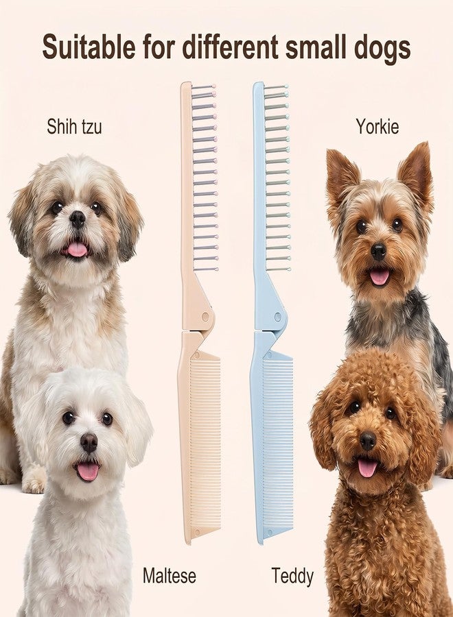 Qulkws 2 Pcs Folding Small Dog Grooming Brush Puppy Brush for Small Dogs Ideal Puppy Hair Brushes Dog Combs for Shih Tzus Yorkies Maltipoos and Breeds - Image 4