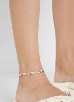 2 Pack Beaded Anklet Set