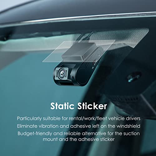 VIOFO 4 x Transparent Plastic Static Windshield Sticker, Compatible with All Dashcam mounts, zero damage, Aftermarket Window Tint Friendly - Image 3