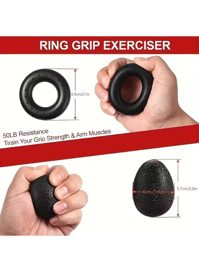 5-in-1 Hand Grip Strength Training Set – Finger, Wrist & Forearm Exerciser Kit for Men & Women, Durable Material, Portable Home Fitness Equipment, Color May Vary - Image 3