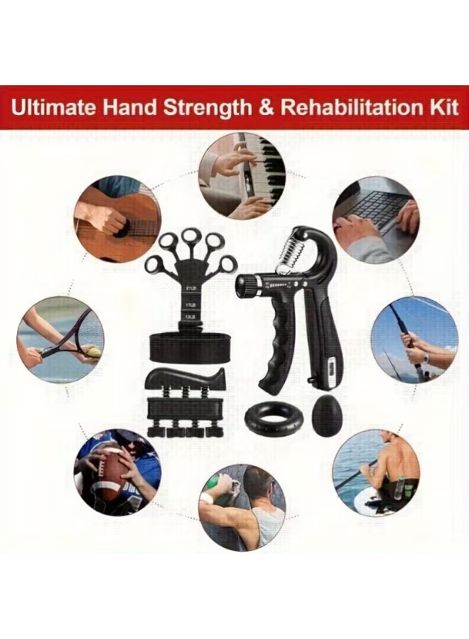 5-in-1 Hand Grip Strength Training Set – Finger, Wrist & Forearm Exerciser Kit for Men & Women, Durable Material, Portable Home Fitness Equipment, Color May Vary - Image 5