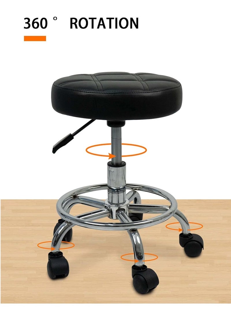 Meishida Rolling Stool Chair Pully Stool Height Adjustable Swivel Lightweight Chair  - Image 2