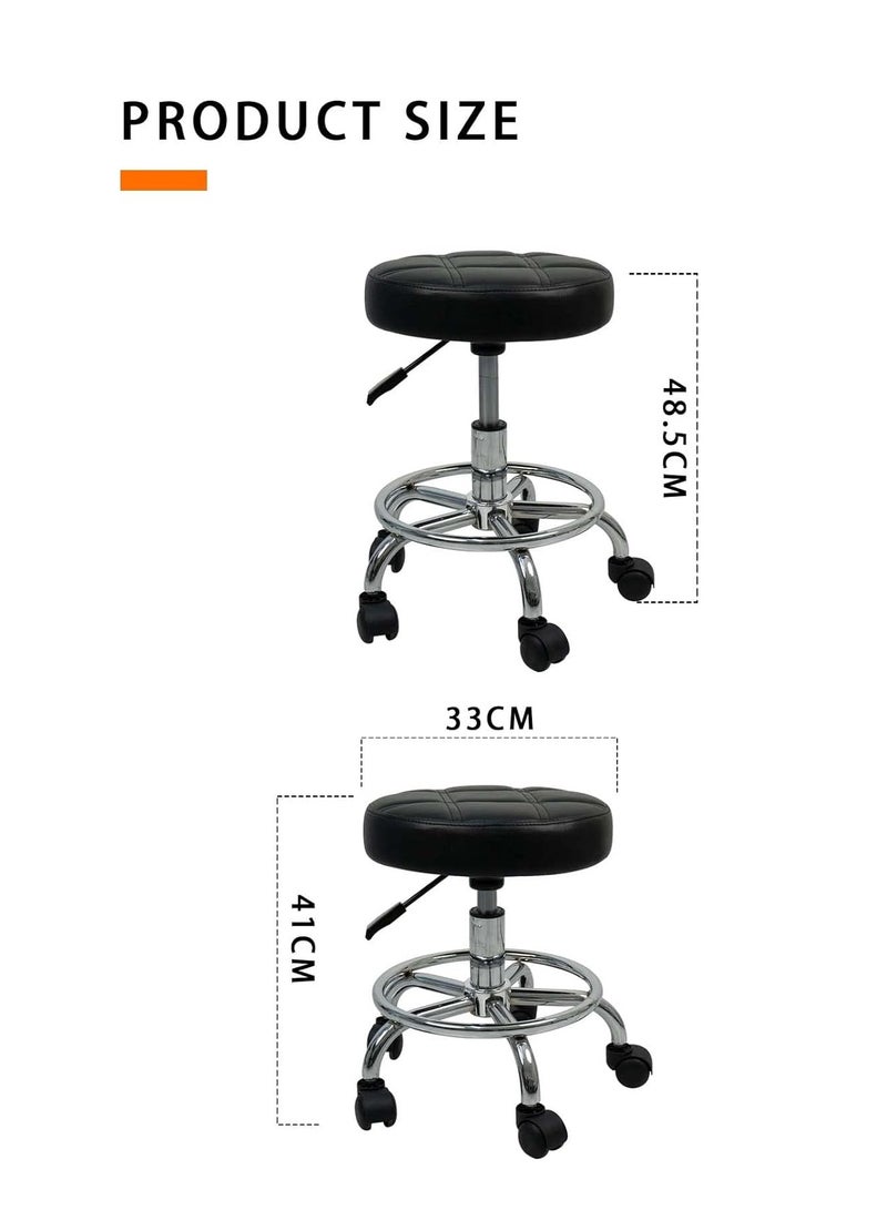 Meishida Rolling Stool Chair Pully Stool Height Adjustable Swivel Lightweight Chair  - Image 4