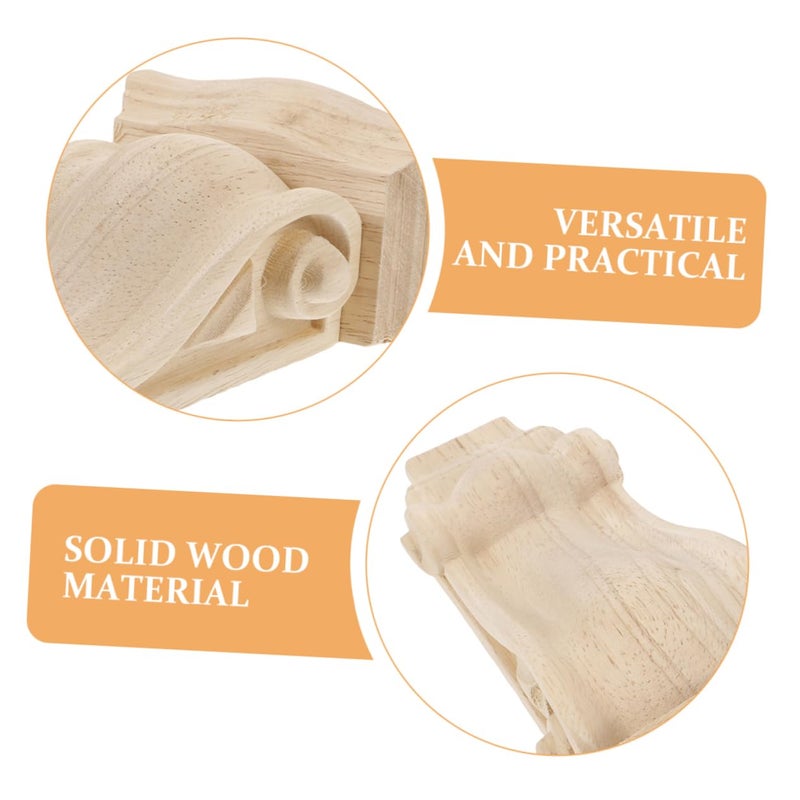 نحت الأعمدة الرومانية من الخشب الصلب 4 بوصة زخرفة المنزل إكسسوار غرفة المعيشة - Image 4