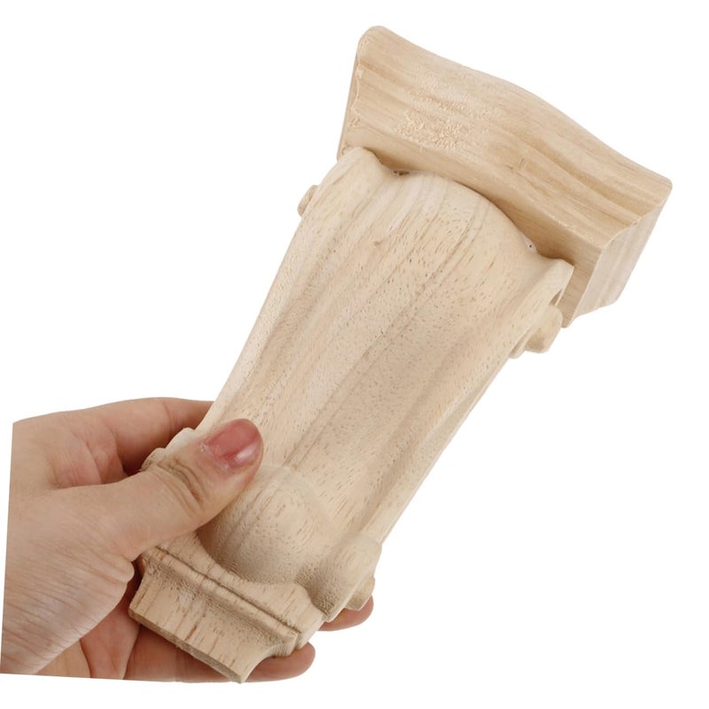 نحت الأعمدة الرومانية من الخشب الصلب 4 بوصة زخرفة المنزل إكسسوار غرفة المعيشة - Image 5