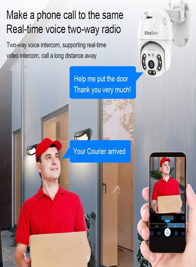 Elitetech 2MP Smart Outdoor PTZ Security Camera Outdoor - Image 3