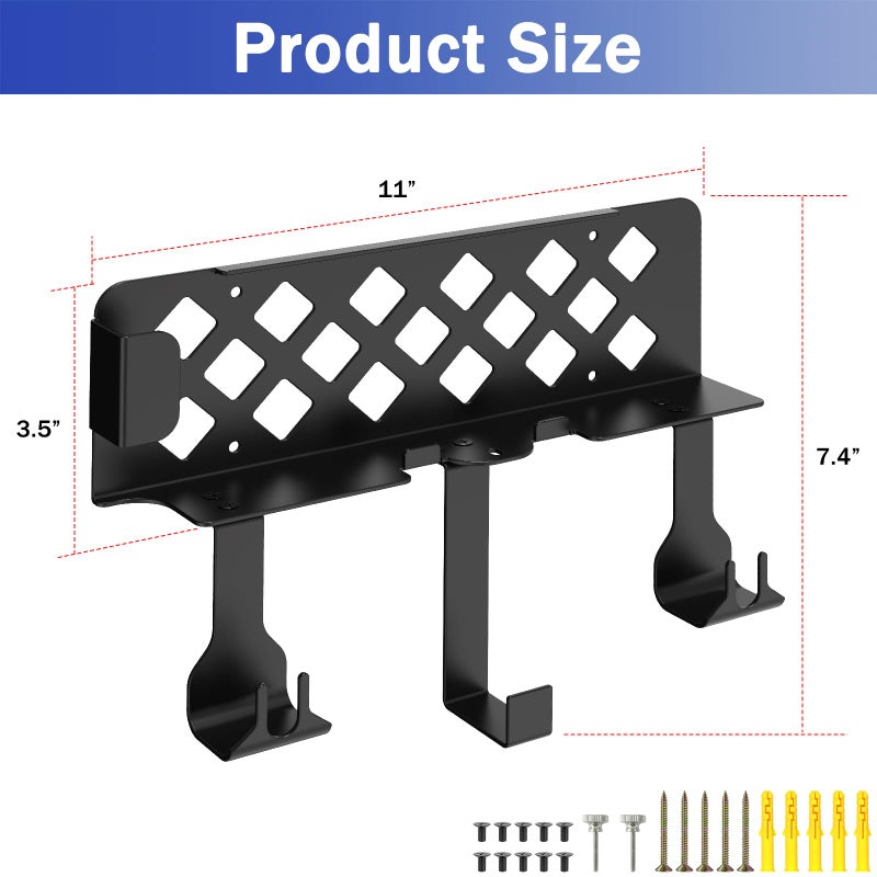 appacare Wall Mount Bracket Compatible for PS4 Slim,PS4 Slim Wall Mount Holder with Detachable 2 Controller Holder & Headphone Hanger,Mount on The Wall or The Back of The TV - Image 2