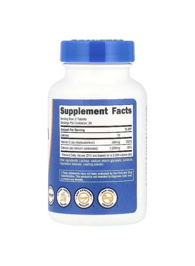 Nutricost نوتريكوست، كالسيوم مع فيتامين د، 60 قرص - Image 2