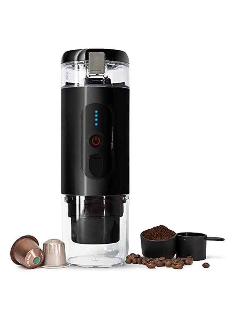 FIPKA Portable Espresso Machine, 18 Bar 12V Car Electric Coffee Maker Compatible with Ground and NS Capsules, 3 to 4 Mins Self Heating USB Charging, for Office Traveling Backpacking Camping - Image 1