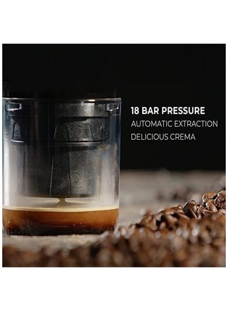 FIPKA Portable Espresso Machine, 18 Bar 12V Car Electric Coffee Maker Compatible with Ground and NS Capsules, 3 to 4 Mins Self Heating USB Charging, for Office Traveling Backpacking Camping - Image 4