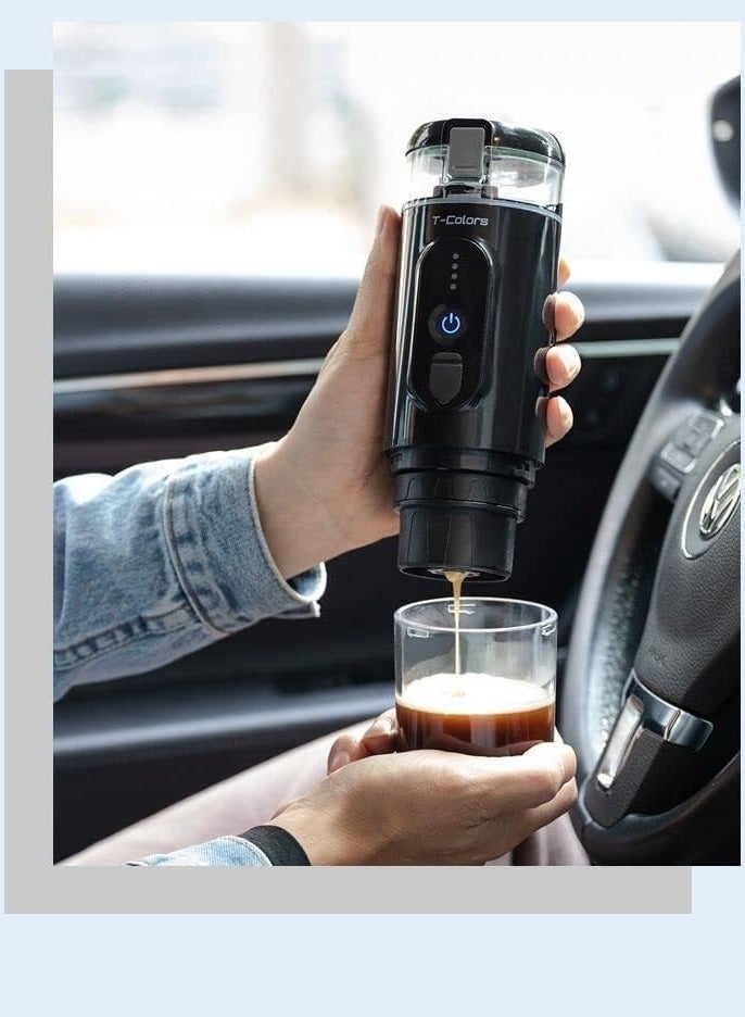 FIPKA Portable Espresso Machine, 18 Bar 12V Car Electric Coffee Maker Compatible with Ground and NS Capsules, 3 to 4 Mins Self Heating USB Charging, for Office Traveling Backpacking Camping - Image 5