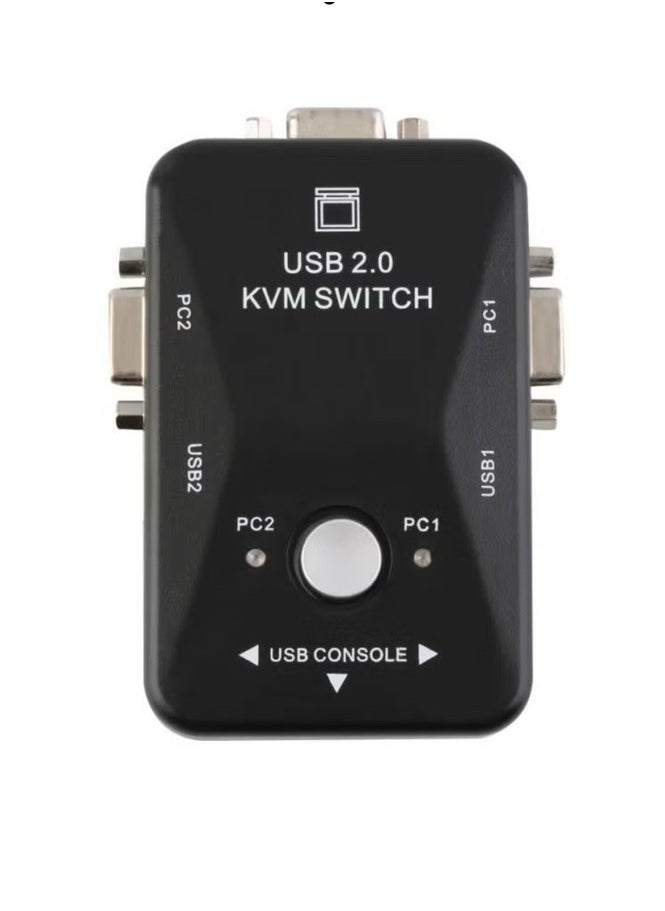 Generic - KVM Switch Box with USB 2.0 Port and VGA/SVGA Port Black - Image 1