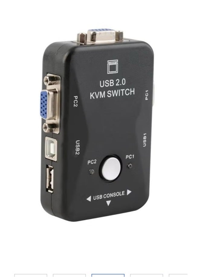 Generic - KVM Switch Box with USB 2.0 Port and VGA/SVGA Port Black - Image 1