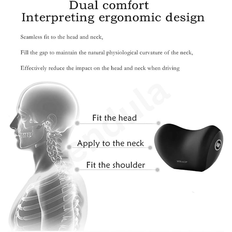 TENDULA Car Neck Rest Pillow for Head Rest Memory Foam Neck Support Car Pillows and Cushions for Head Neck Support in Travel for All Car Support Brown - Image 3