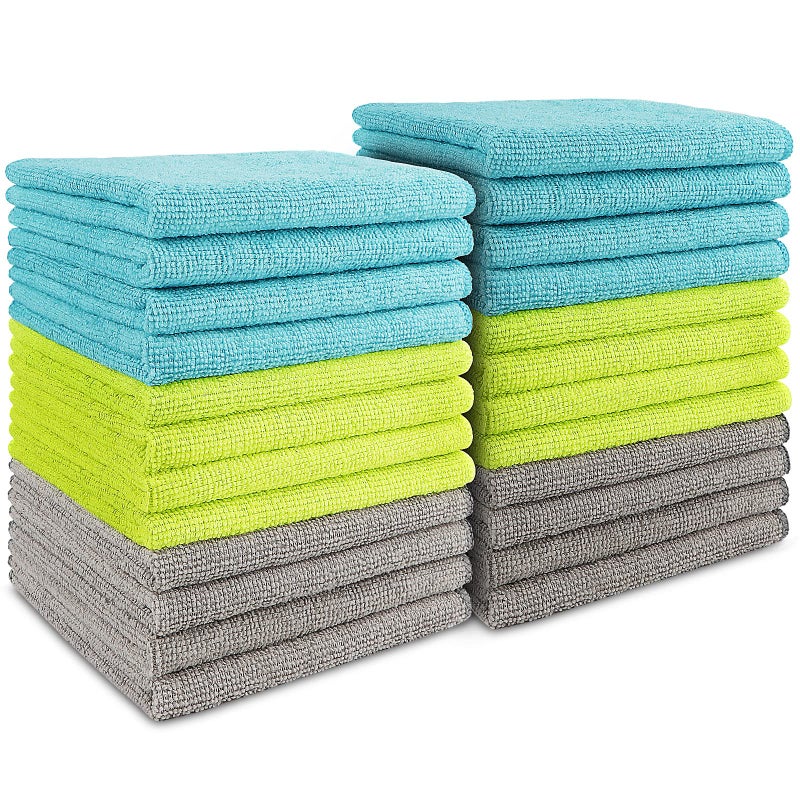 AIDEA Microfiber Cleaning Cloth24PK Soft Microfiber Towels for Cars Absorbent Cleaning Rags LintFree StreakFree Wash Cloths for House Kitchen Window12inx12in