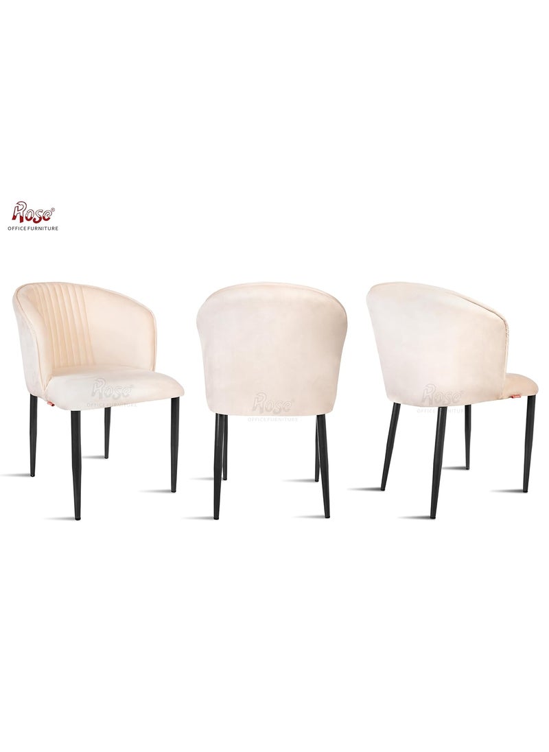 Rose ROSE Fire Cafe Chair Side Chair Kitchen Breakfast Living Room Chair Modern Velvet Dining Chair for Cafe Chair Restaurants Chairs 1 Classic Cream Plain Valvet  - Image 4