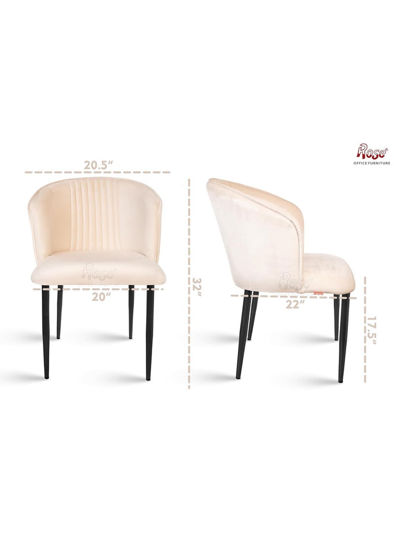 Rose ROSE Fire Cafe Chair Side Chair Kitchen Breakfast Living Room Chair Modern Velvet Dining Chair for Cafe Chair Restaurants Chairs 1 Classic Cream Plain Valvet  - Image 2