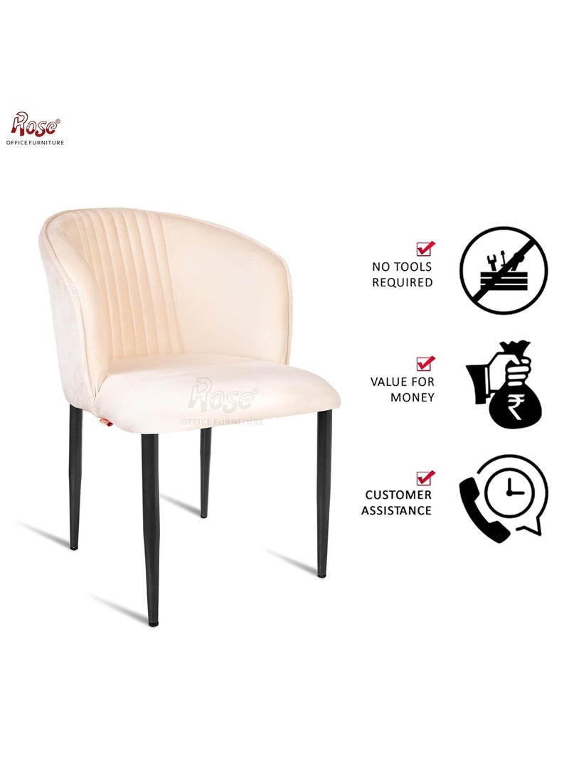 Rose ROSE Fire Cafe Chair Side Chair Kitchen Breakfast Living Room Chair Modern Velvet Dining Chair for Cafe Chair Restaurants Chairs 1 Classic Cream Plain Valvet  - Image 5