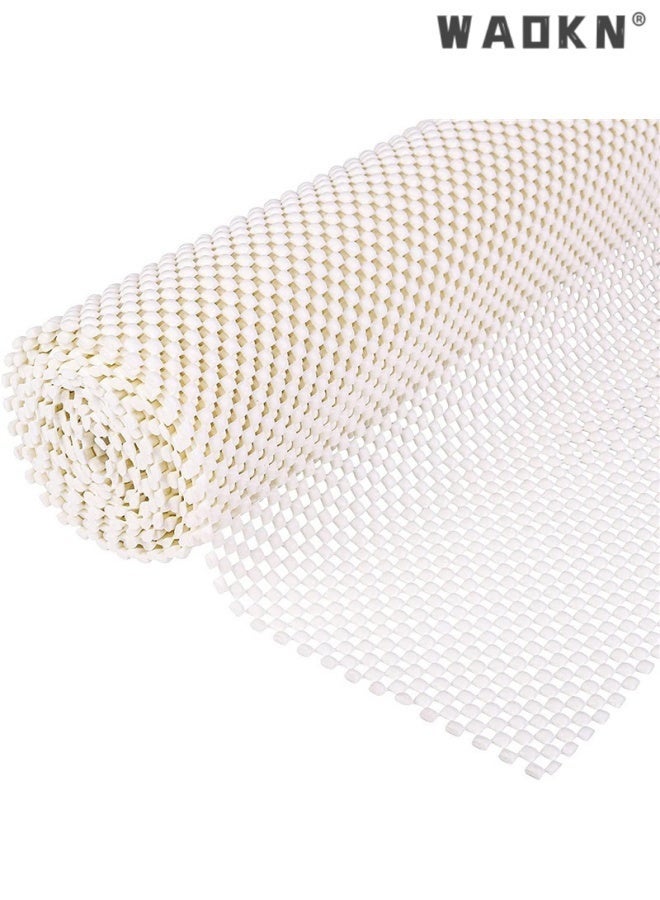دبليو أيه أو كي أن متعددة الأغراض غير الانزلاق حصيرة ، 30CM × 200CM ، PVC رغوة مكافحة الانزلاق وسادة الفواكه والخضروات عداد مكافحة الانزلاق وسادة PVC شبكة القدم وسادة جوف مكافحة الانزلاق وسادة من أي حجم ، PVC مكافحة الانزلاق السجاد وسادة الأسفل السجاد قبضة حصيرة الدرج رف بطانة الماء لمكتب المنزل السيارات المطبخ الحمام (الأبيض) - Image 1