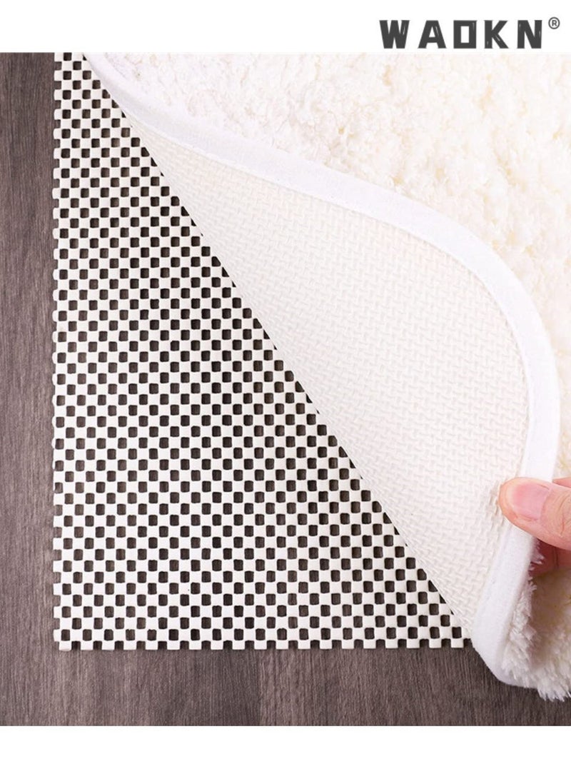 دبليو أيه أو كي أن متعددة الأغراض غير الانزلاق حصيرة ، 30CM × 200CM ، PVC رغوة مكافحة الانزلاق وسادة الفواكه والخضروات عداد مكافحة الانزلاق وسادة PVC شبكة القدم وسادة جوف مكافحة الانزلاق وسادة من أي حجم ، PVC مكافحة الانزلاق السجاد وسادة الأسفل السجاد قبضة حصيرة الدرج رف بطانة الماء لمكتب المنزل السيارات المطبخ الحمام (الأبيض) - Image 5