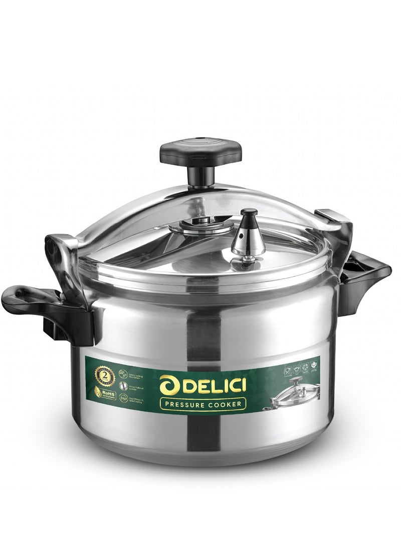 DELICI Aluminium Pressure Cooker 5 Litre (DPC 5A) – Durable Heavy-Duty Body & Lid, Fast & Safe Cooking with Strong Heat-Resistant Base, Safety Locking Mechanism, Long-Lasting Rubber Gasket, ISI Certified, 2-Year Warranty  - Image 1