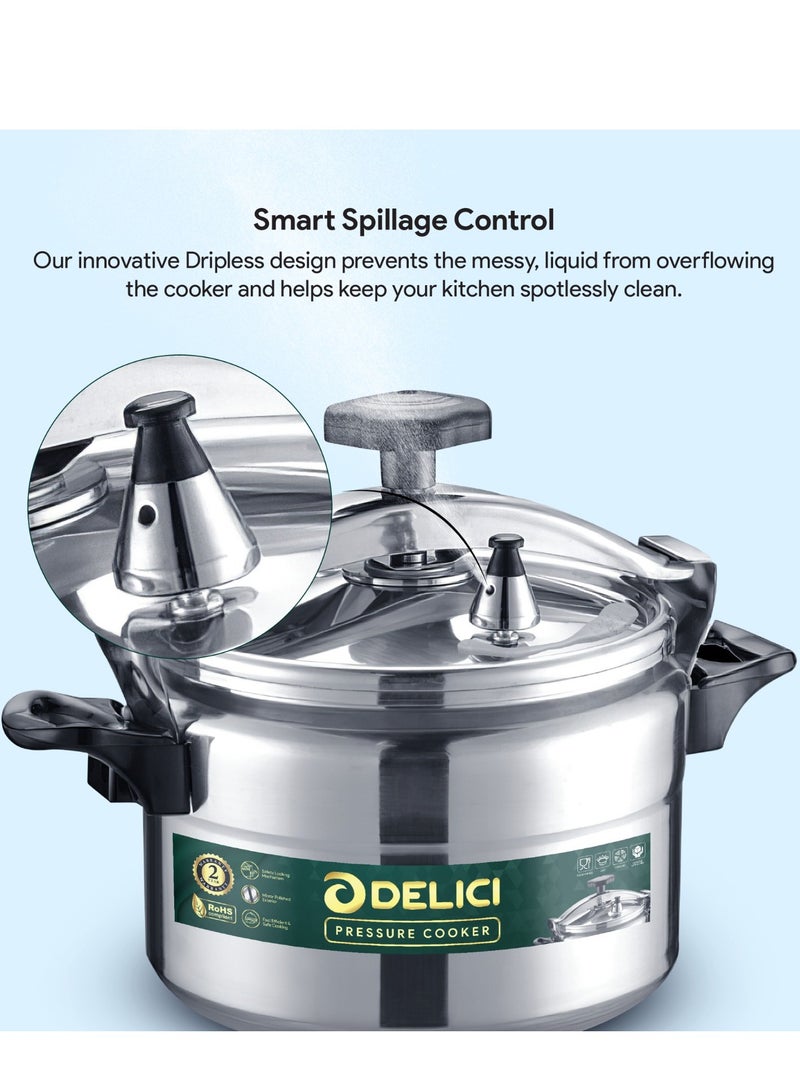 DELICI Aluminium Pressure Cooker 5 Litre (DPC 5A) – Durable Heavy-Duty Body & Lid, Fast & Safe Cooking with Strong Heat-Resistant Base, Safety Locking Mechanism, Long-Lasting Rubber Gasket, ISI Certified, 2-Year Warranty  - Image 3
