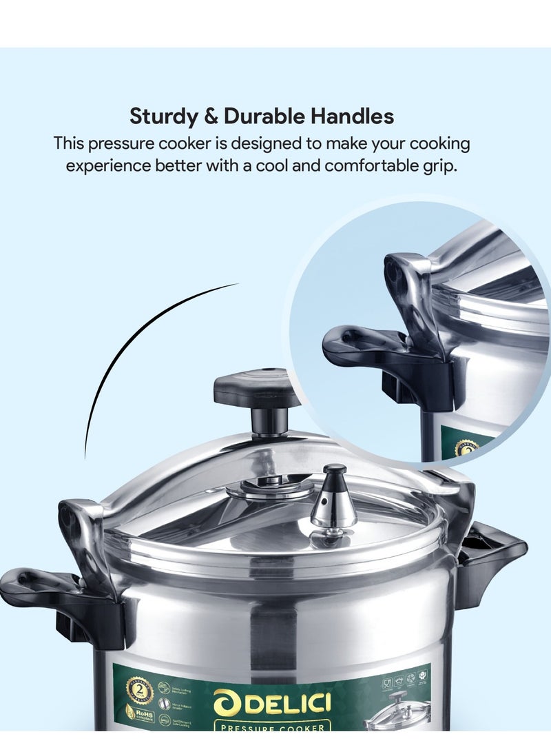 DELICI Aluminium Pressure Cooker 5 Litre (DPC 5A) – Durable Heavy-Duty Body & Lid, Fast & Safe Cooking with Strong Heat-Resistant Base, Safety Locking Mechanism, Long-Lasting Rubber Gasket, ISI Certified, 2-Year Warranty  - Image 5