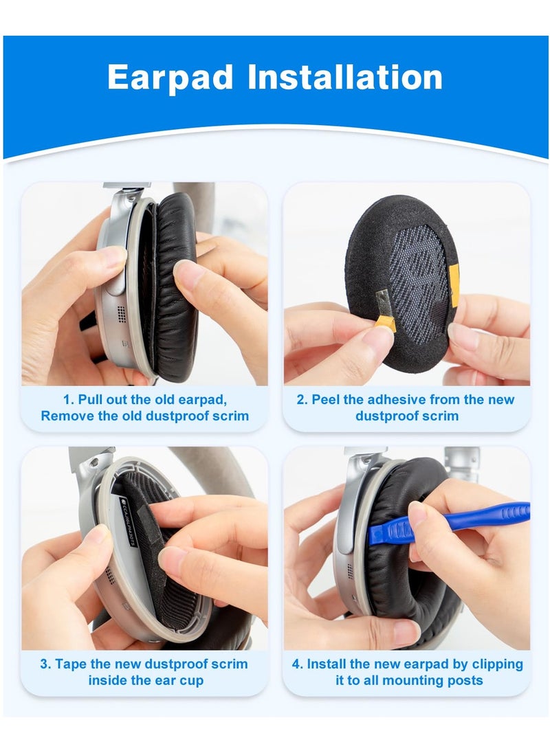 Generic - Replacement Ear-Pads Cushions For Bose QuietComfort-35 (QC-35) And QuietComfort-35 II (QC-35 II) Over-Ear Headphones Black - Image 1