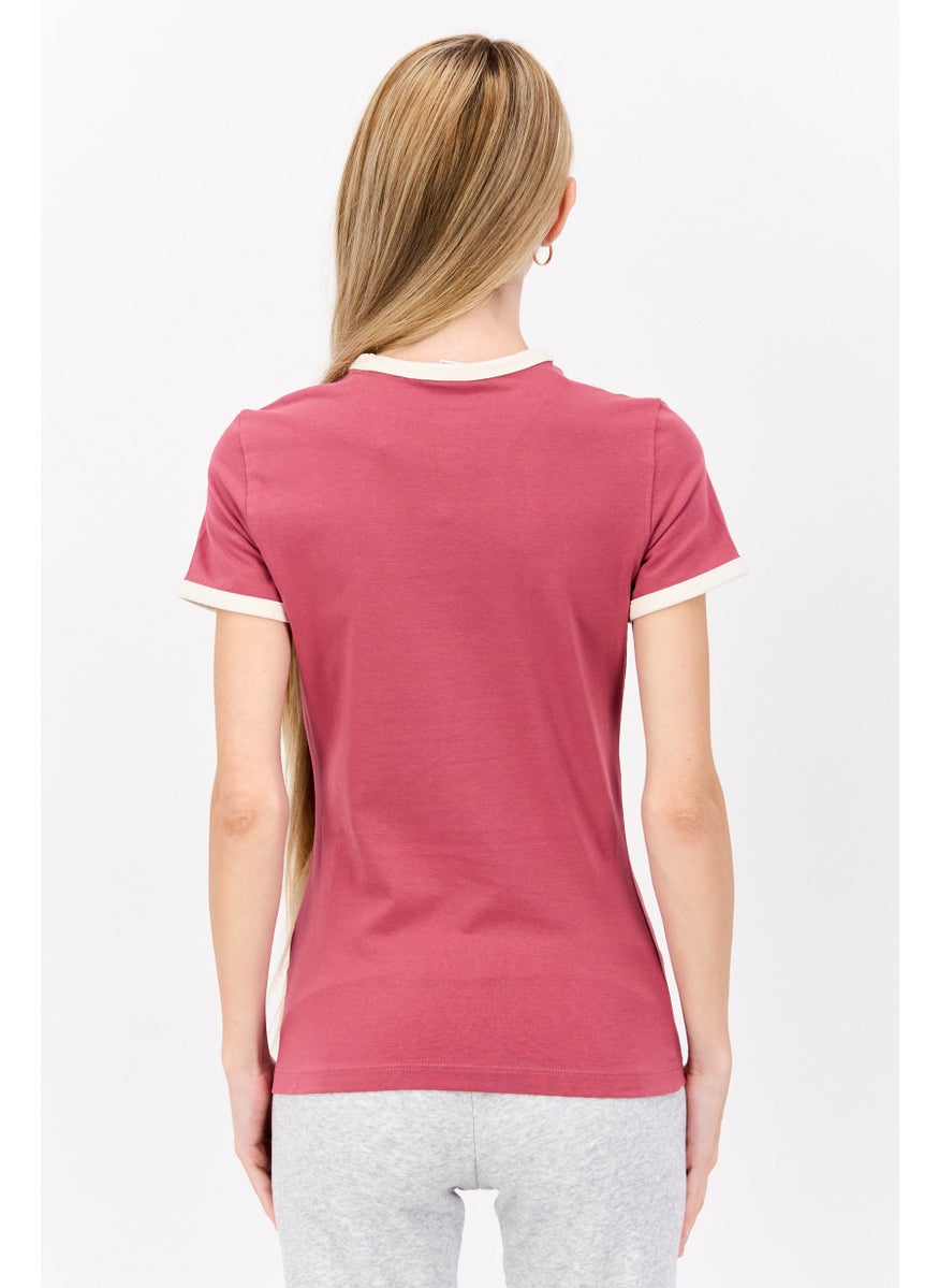 PUMA Women Sportswear Fit Brand Logo Short Sleeve Training T-Shirt, Mauve Combo  - Image 4