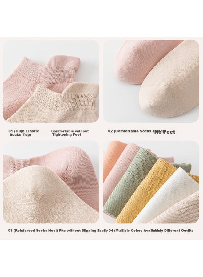 Miiow Women's Socks, Summer Breathable Mesh Boat Socks, Small Ear Anti-slip Invisible Socks, Shallow Mouth Short Socks - Image 4