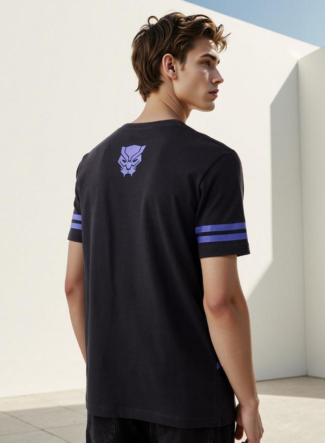 Splash FAV Black Panther Print T-shirt with Crew Neck and Short Sleeves - Image 3